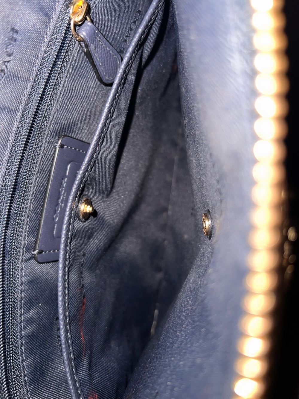 🌊✨Coach Navy Dome Satchel with Gold Hardware✨🌊 - Picture 6 of 8